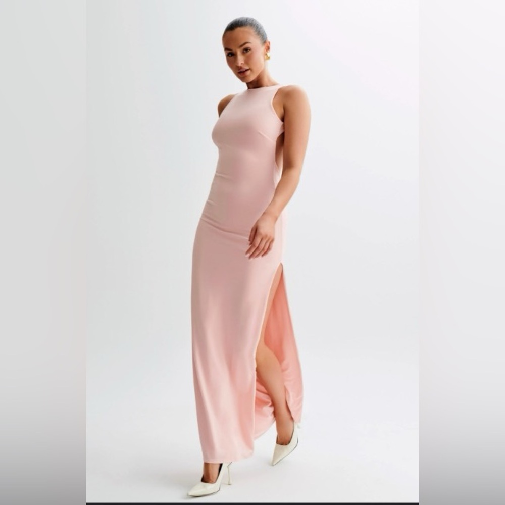 Meshki Blush Backless Maxi Dress